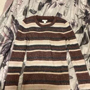Nine West Metallic Striped Sweater